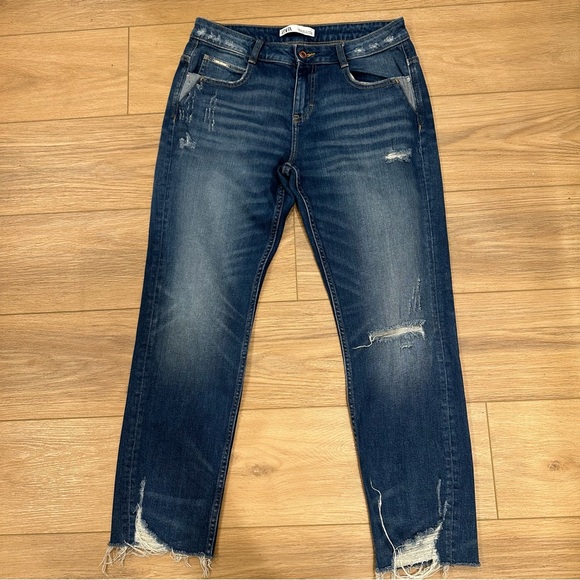 Zara Denim - Zara Distressed Straight Leg Jeans. Size: 6 Women’s